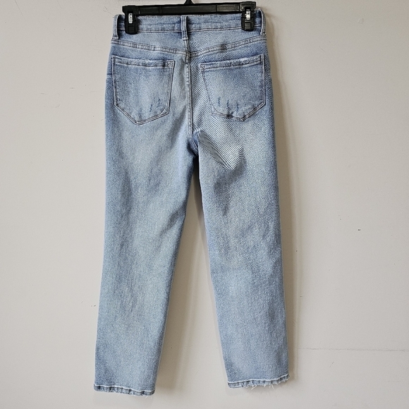 Kensie Jeans The Straight Distressed High Waisted Lightwash Sz. 6 - Picture 6 of 7